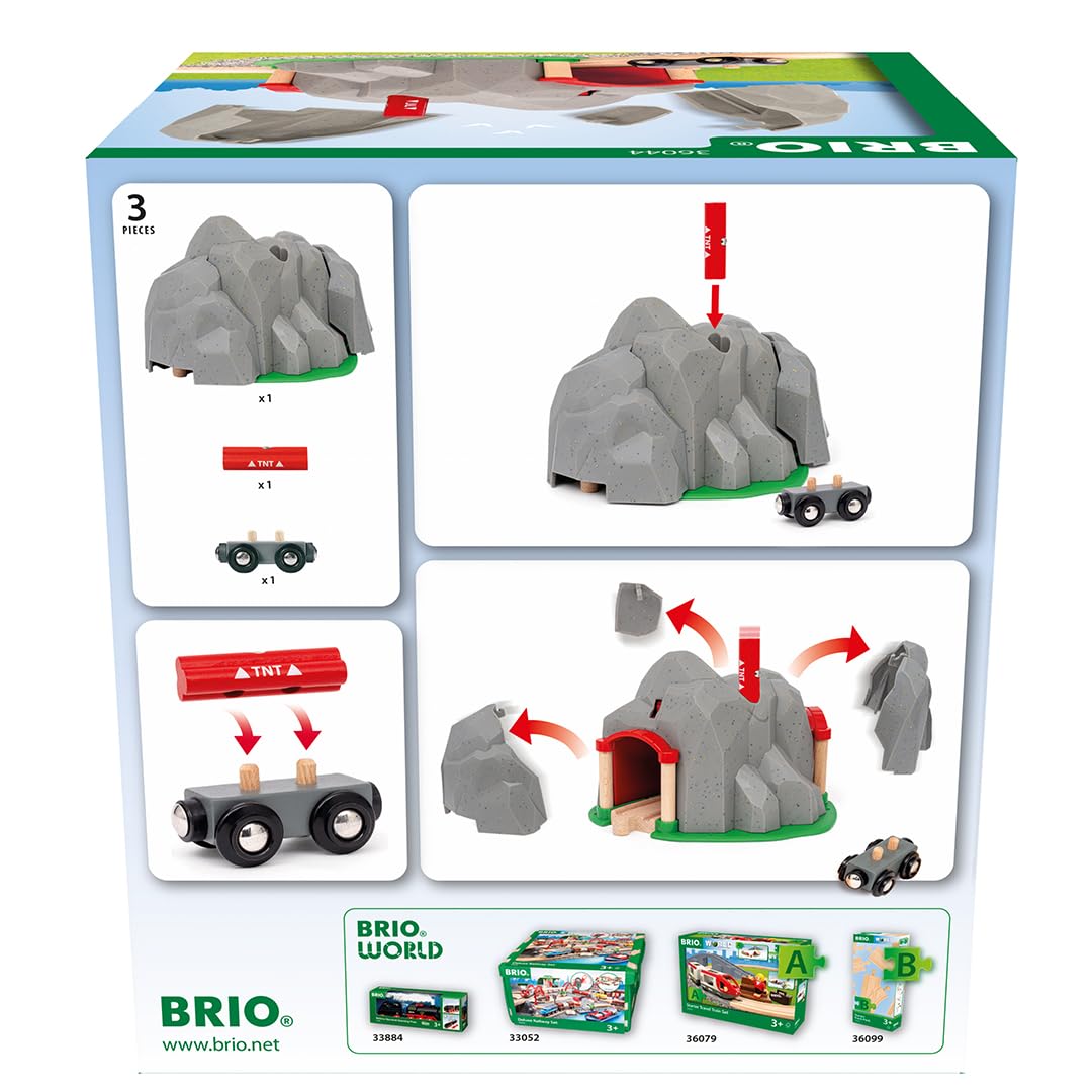 BRIO World Exploding Train Track Tunnel - Interactive Wooden Railway Playset for Kids 3+ 11
