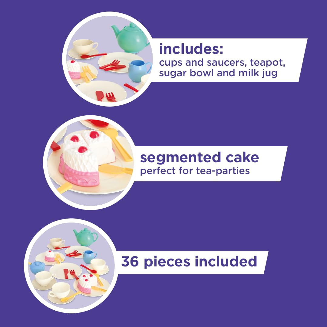 Casdon 33-Piece Tea Set - Pretend Play Toy for Ages 3+ 5