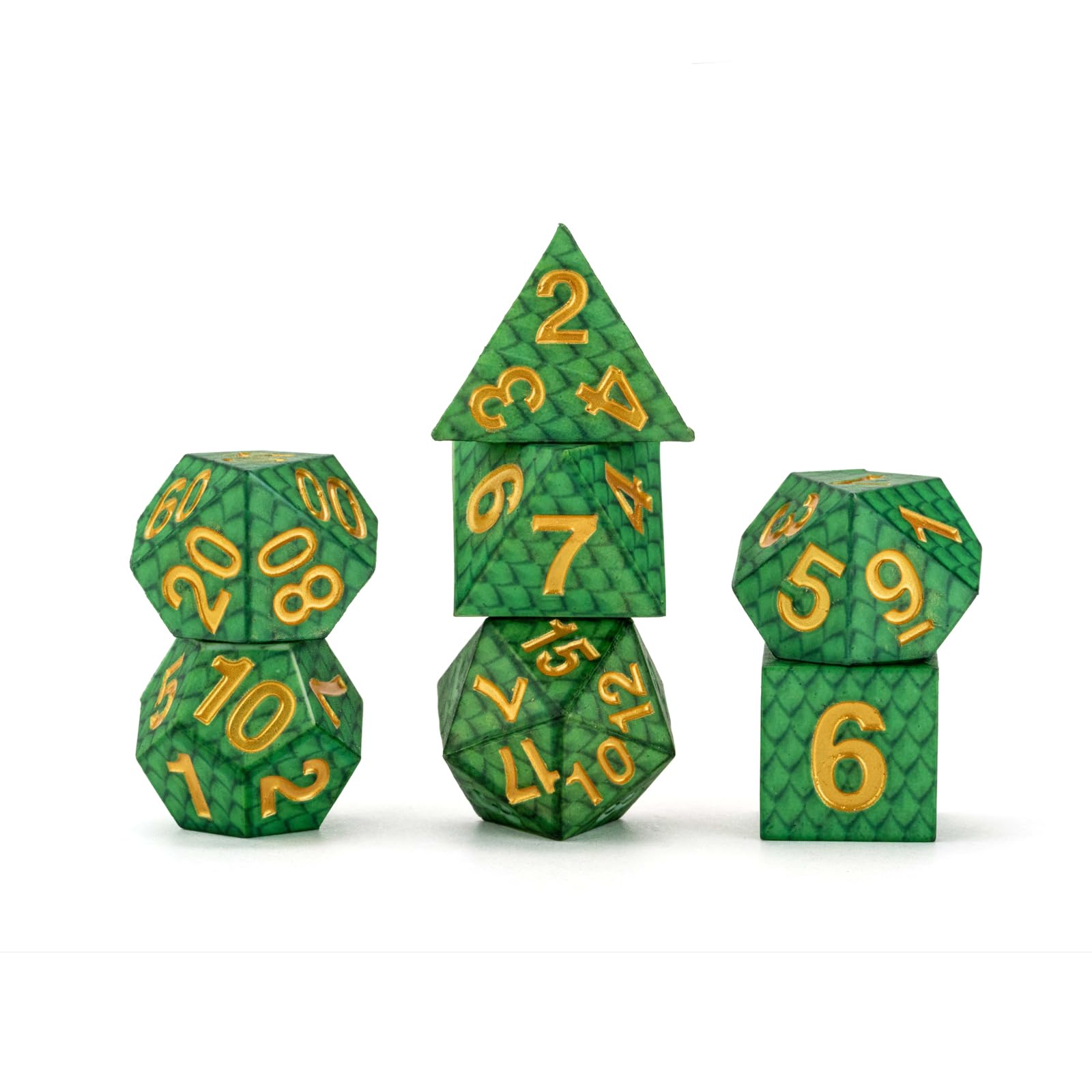 Metallic Dice Games Dragon Storm FanRoll Silicone Dice Set: Green Dragon Scales