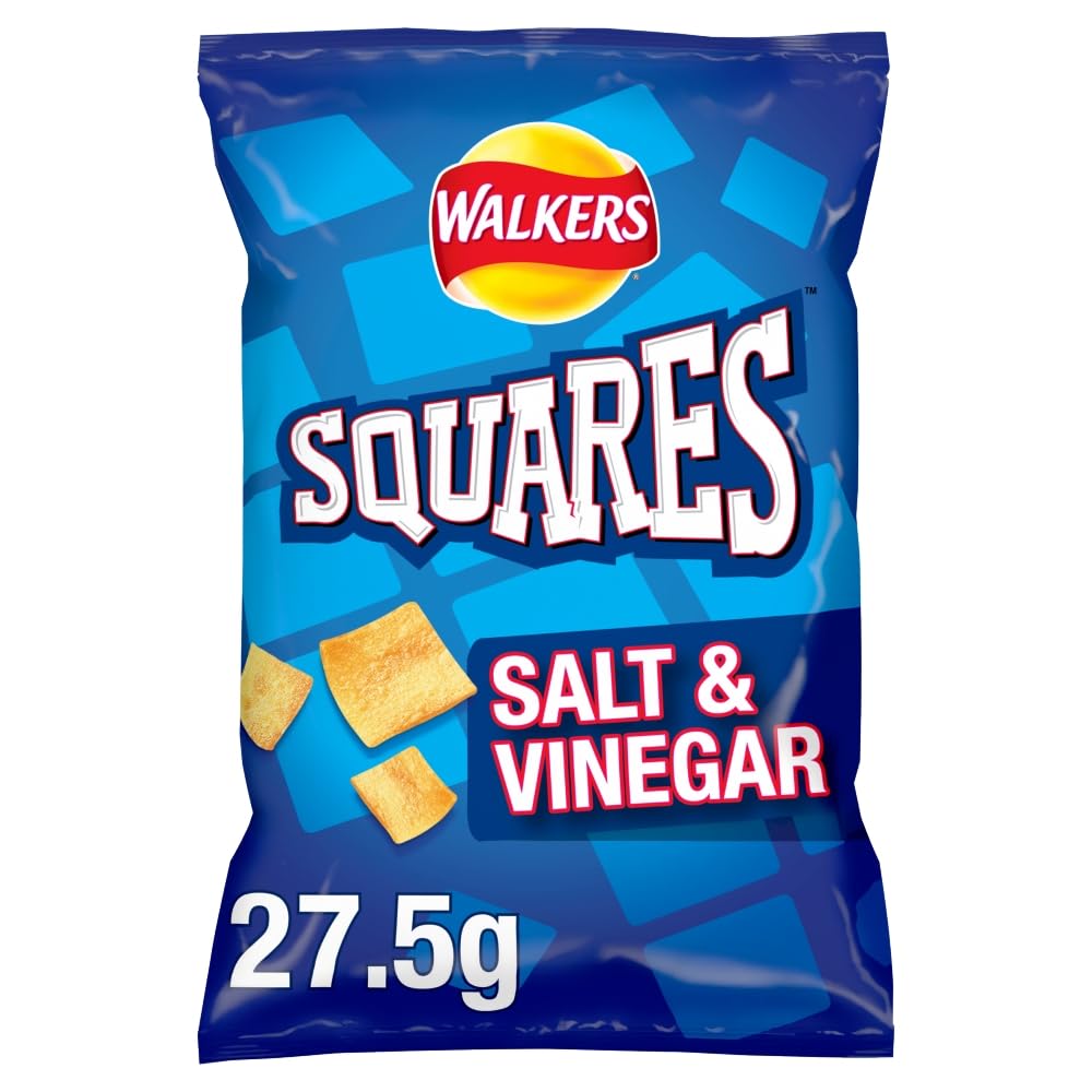 Walkers Squares Salt & Vinegar Potato Snacks 27.5g - 32 Pack