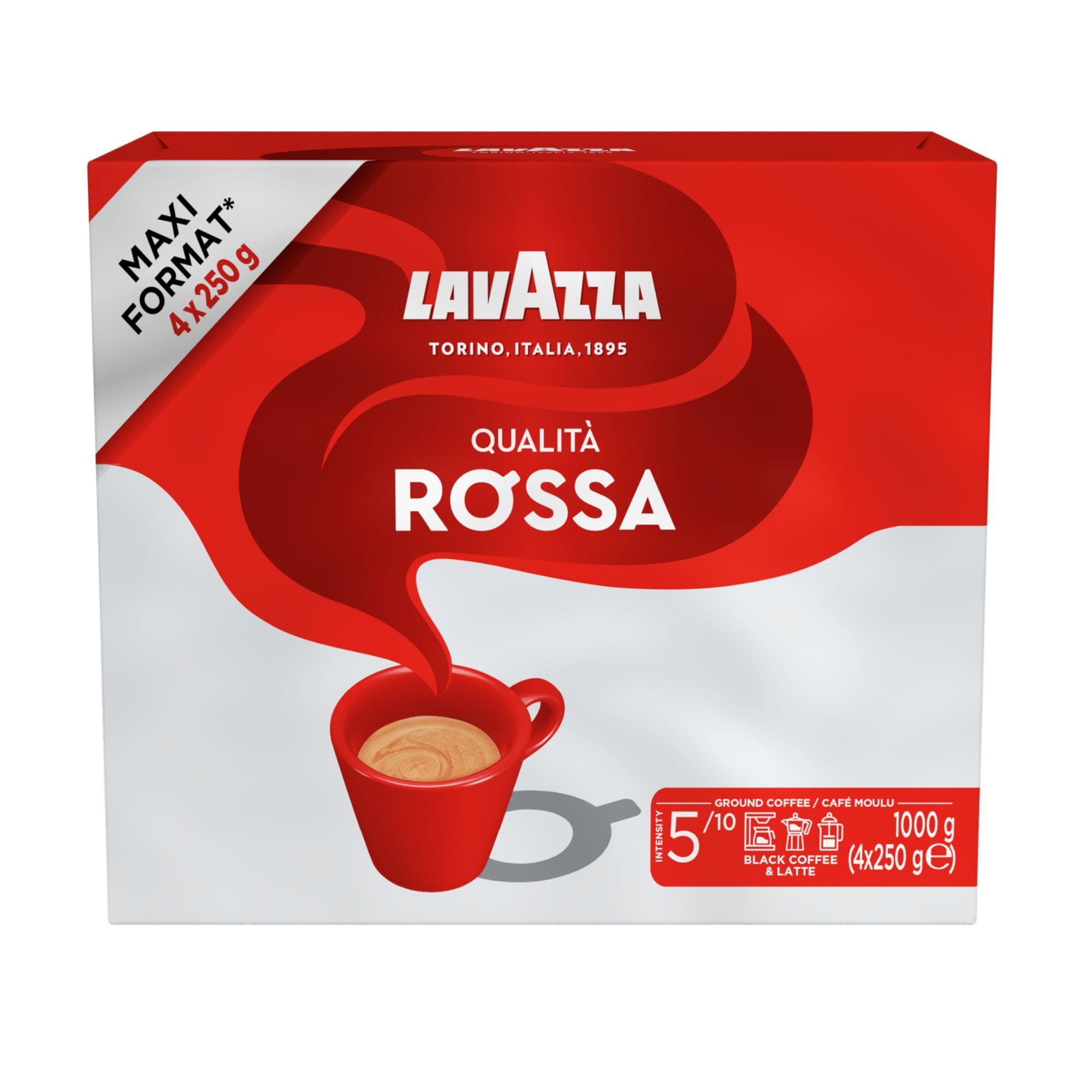 Lavazza Qualità Rossa Ground Coffee - 1 kg, Ideal for Moka Pots, French Press & Filter Machines