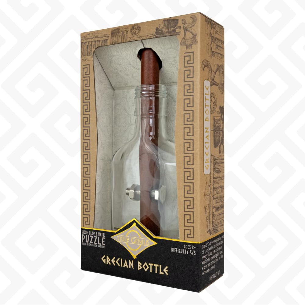 Project Genius True Genius Grecian Bottle Brain Teaser Puzzle - Wooden & Glass 5