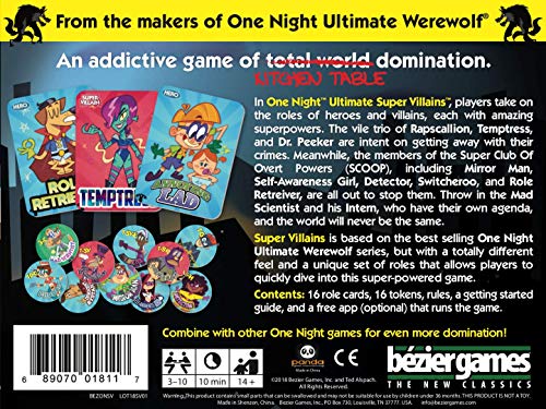 Bezier Games One Night Ultimate Super Villains Board Game 5