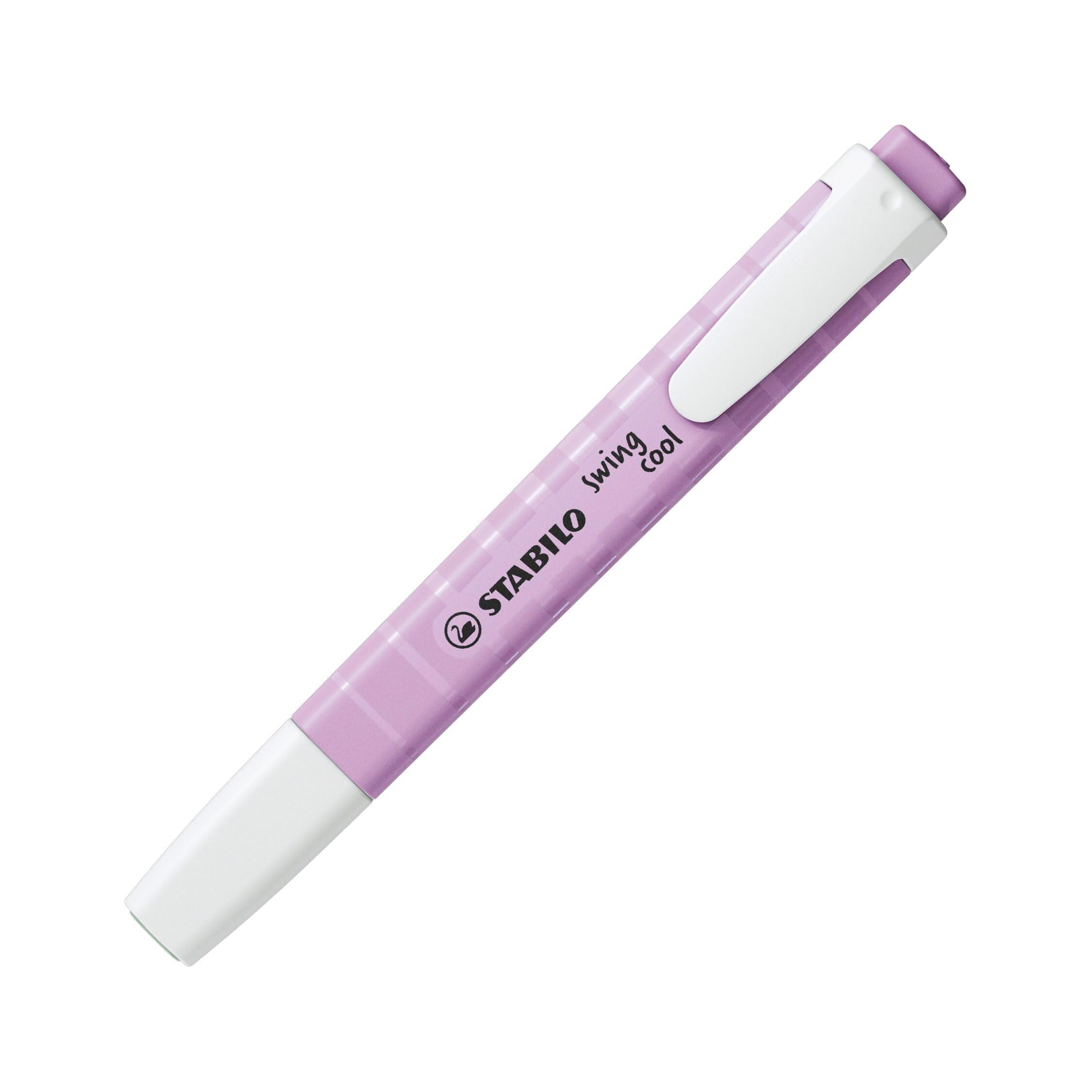 STABILO swing cool Pastel Highlighter - Wallet of 4 Assorted Colours | 4 Hour Cap-Off Time | Chisel Tip