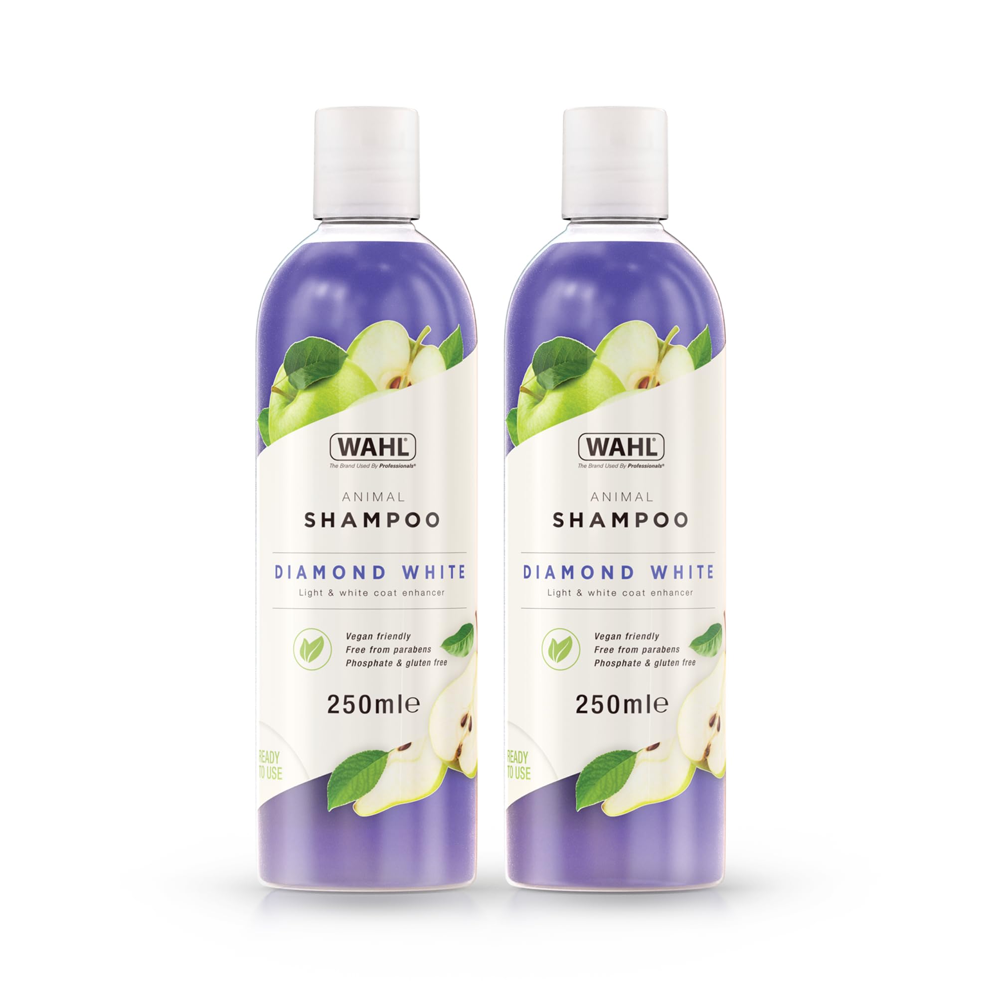 Wahl Diamond White Shampoo - Brightens Light Coats | Aloe Vera Formula | Twin Pack 2 x 250ml