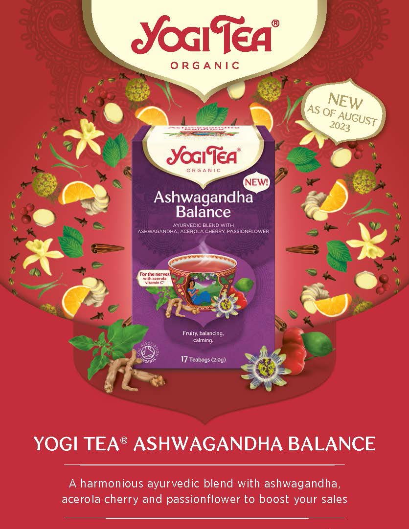 Yogi Tea Ashwagandha Balance Organic Herbal Tea Blend - Caffeine-Free Adaptogenic Tea with Ashwagandha, Passionflower & Acerola Cherry