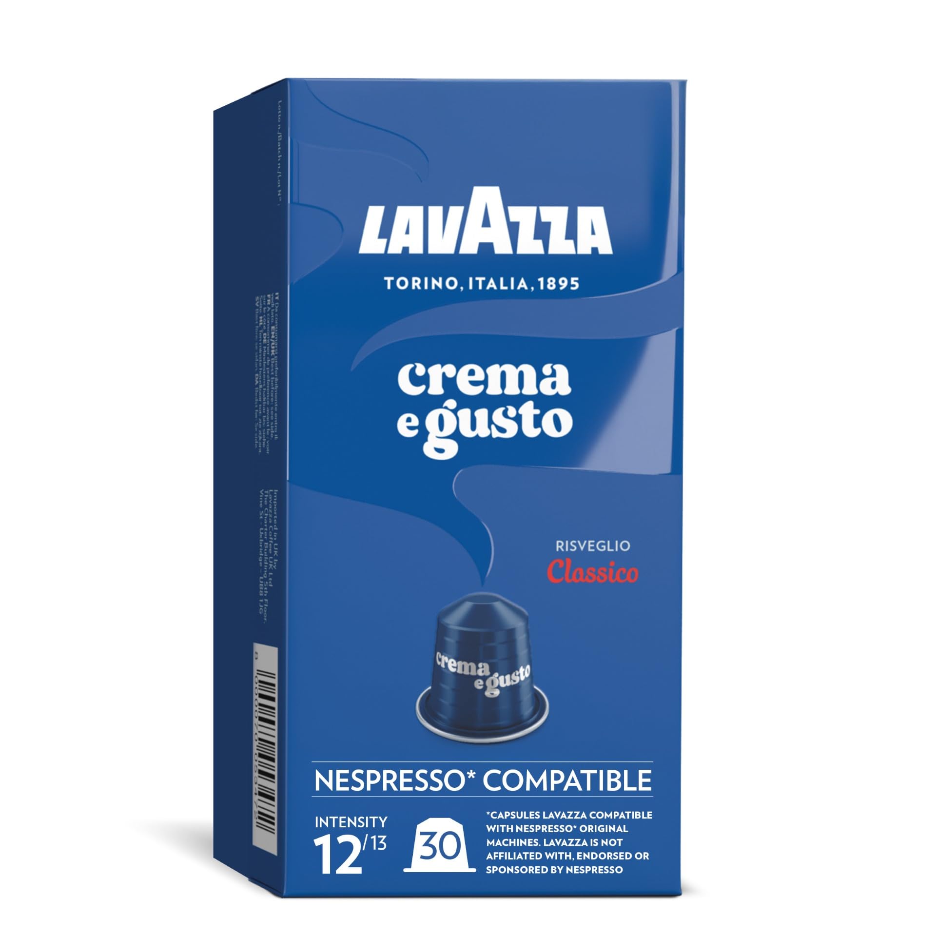 Lavazza Crema e Gusto Classico Coffee Capsules - Intensity 12/13 | 30 Aluminium Pods