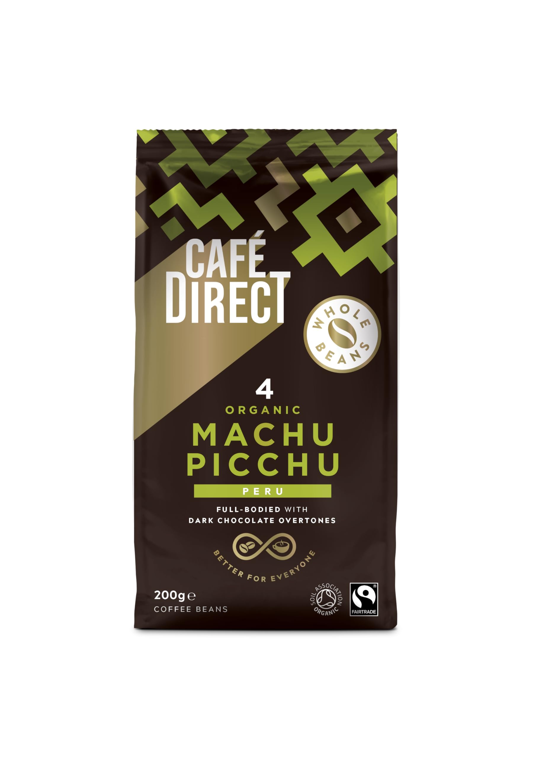 Café Direct Fairtrade Machu Picchu Whole Bean Arabica Coffee 200g