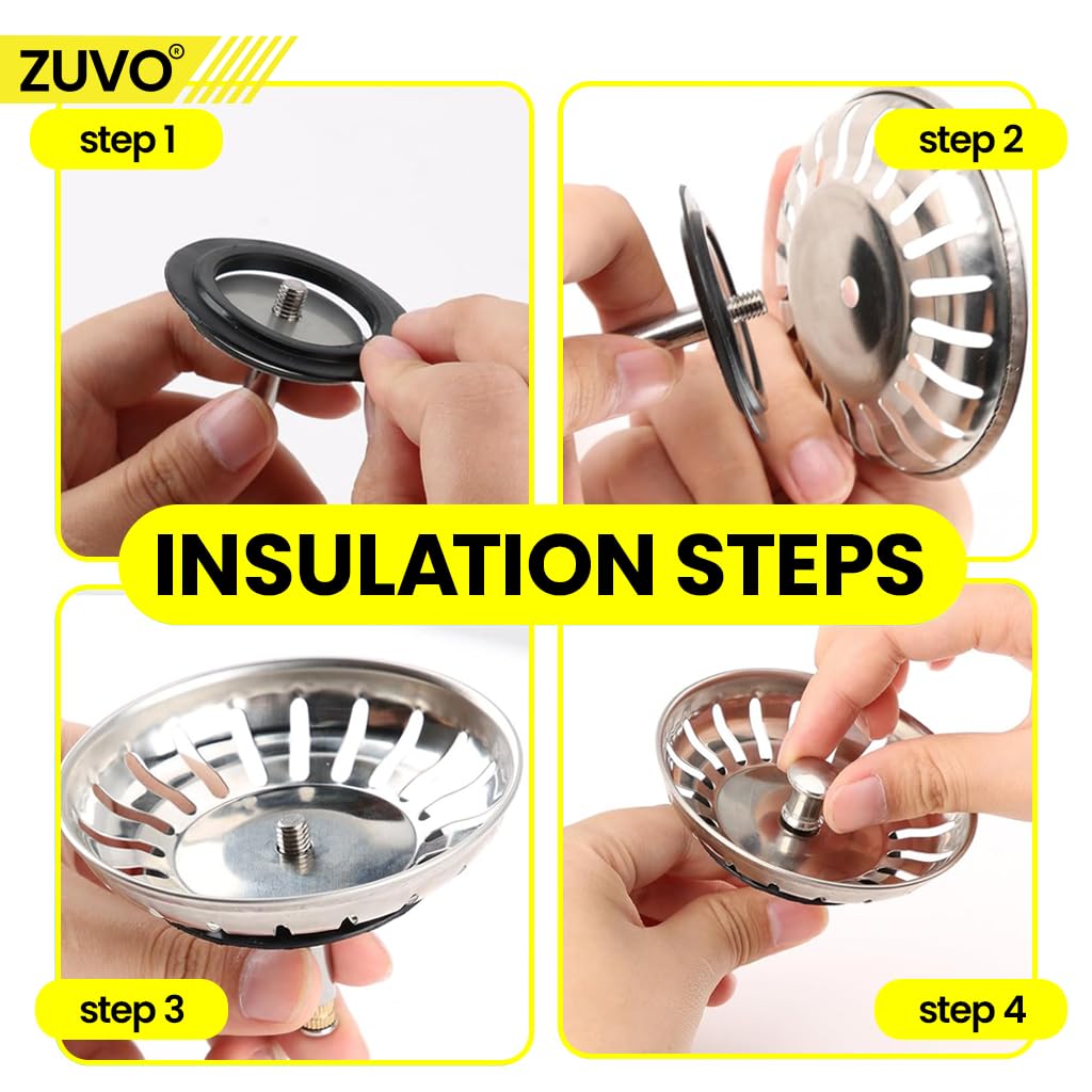 Zuvo 78mm Stainless Steel Kitchen Sink Strainer Plug Replacement 6