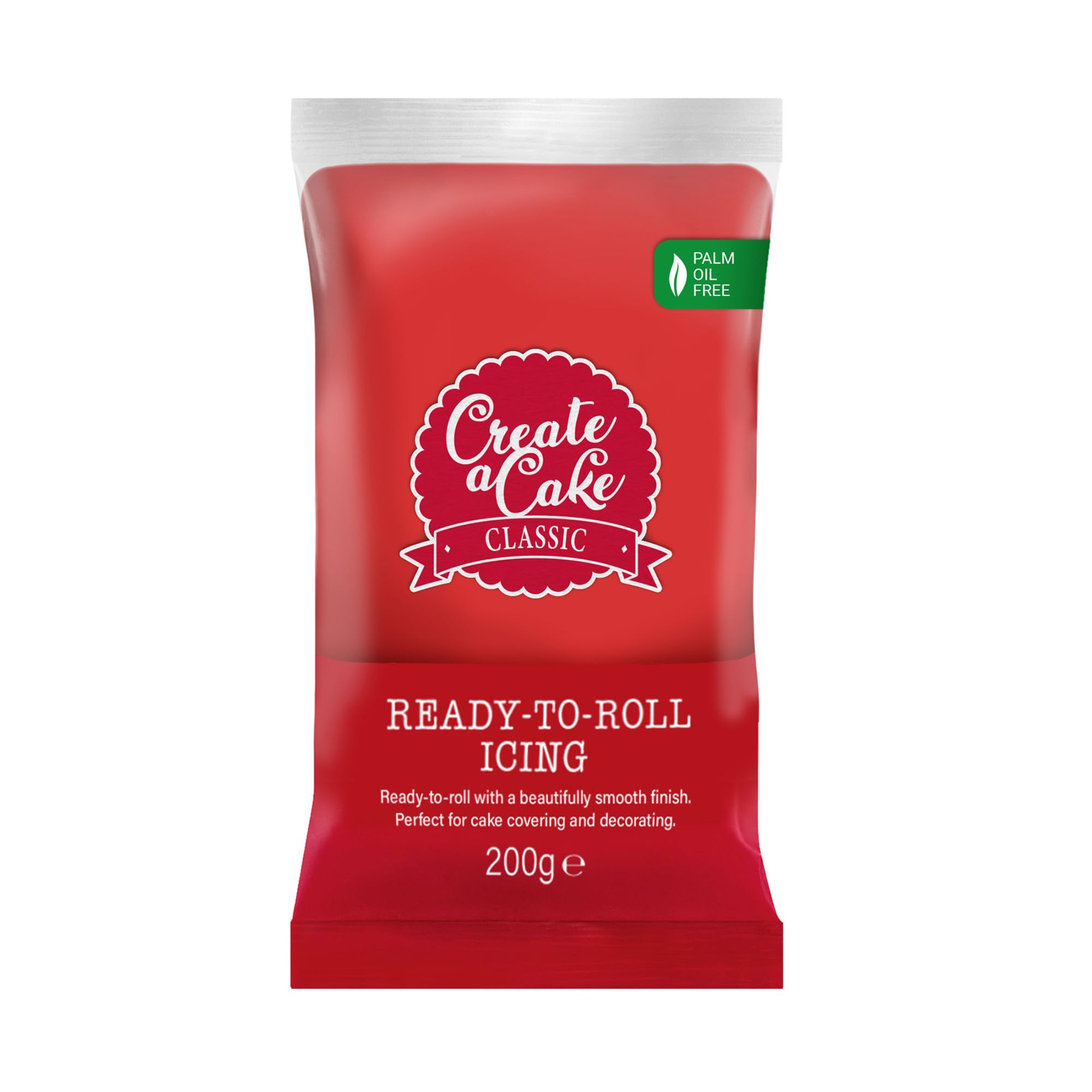 Create A Cake Ready To Roll Icing - Red Fondant Sugar Paste | 200g Palm Free