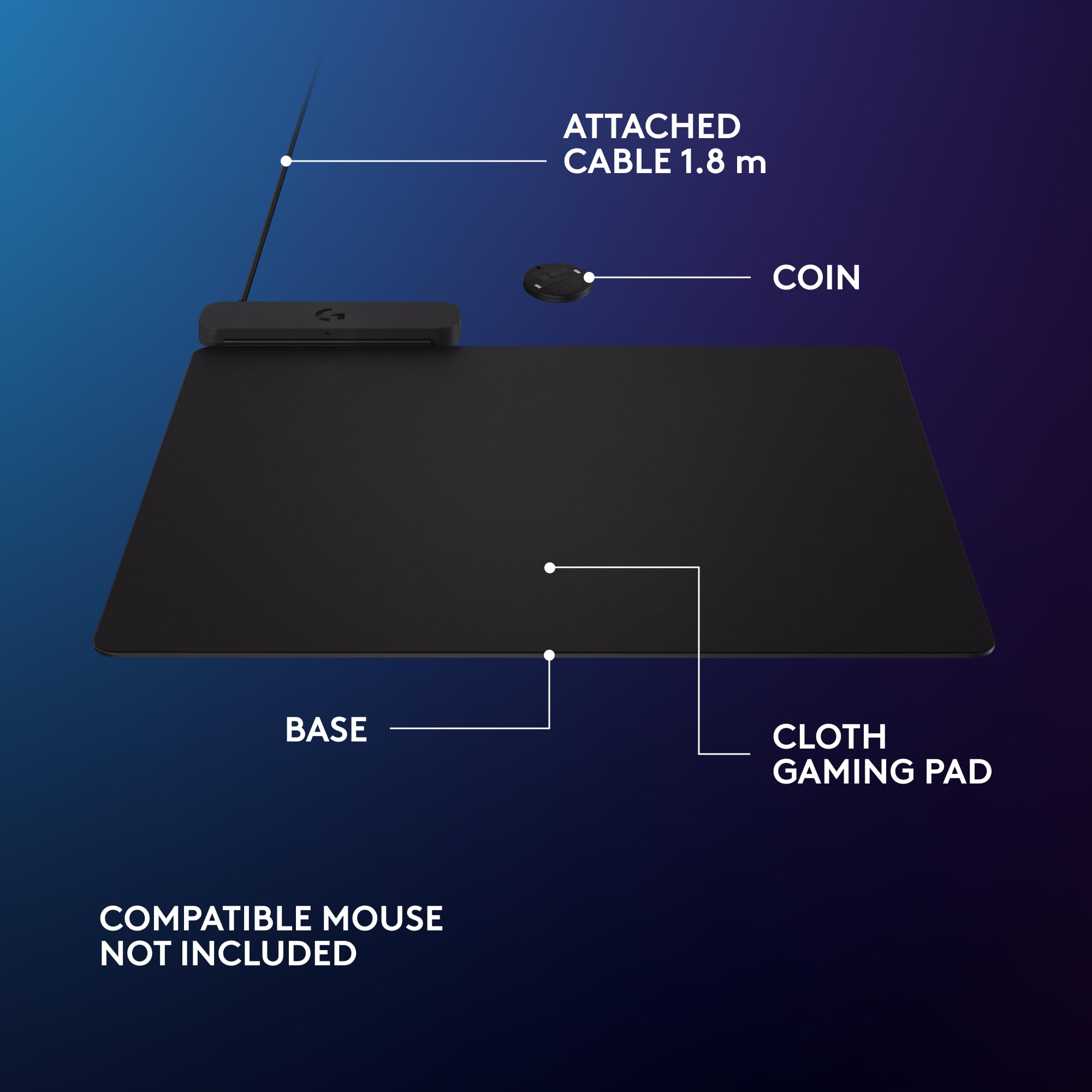 Logitech G POWERPLAY 2 Wireless Charging Mouse Pad for Compatible Gaming Mice