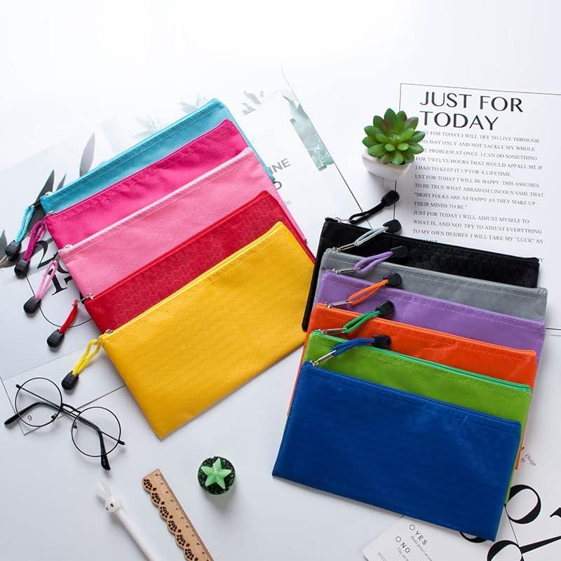 SOUJOY 36PCS Zipper Pencil Pouches - PVC Multicolor Zip File Bags | 22.8x12cm | Waterproof 7