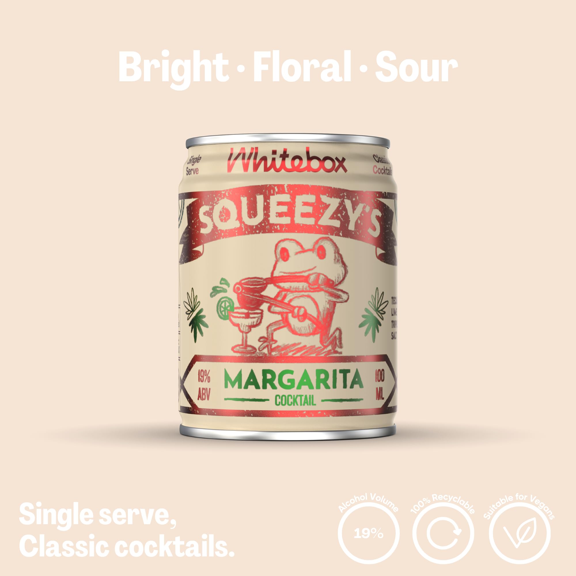 WHITEBOX COCKTAILS Single Serve Classic Squeezy’s Margarita — Case of 4 Cocktails