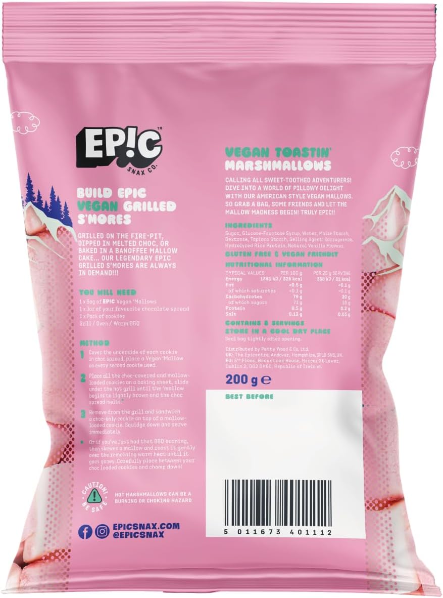 EPIC SNAX CO - Vegan Toastin' Marshmallows Plant Based American Style 200g 3