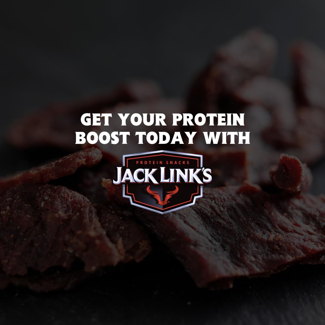 Jack Link's Beef Jerky, Teriyaki Flavour, Multipack of 12 x 25g Bags, High Protein Meat Snack, Made with Premium Beef