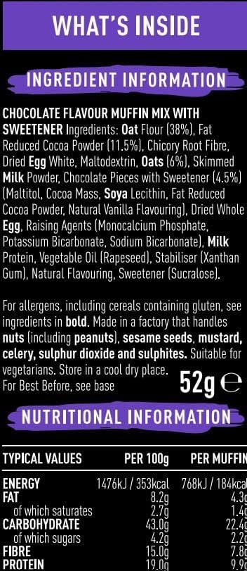 FUEL10K Double Chocolate Oat Muffin Protein Snack Pot, 52g 4