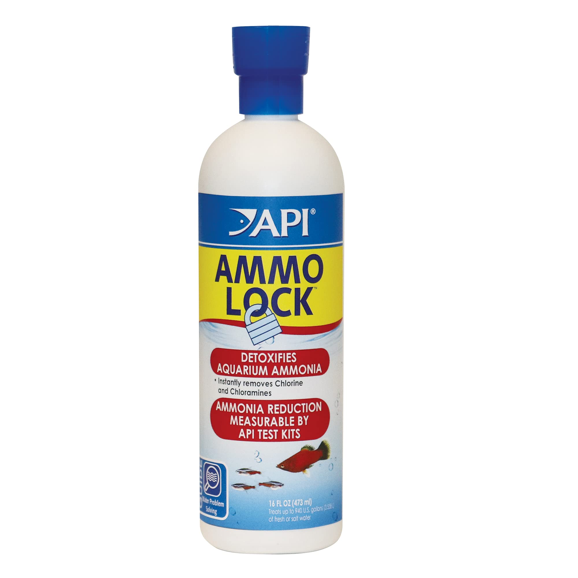 API AMMO-LOCK Ammonia Detoxifier for Freshwater & Saltwater Aquariums - 473 ml Liquid