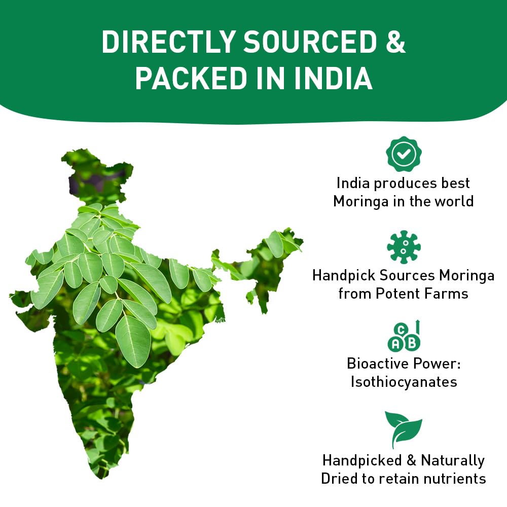 HANDPICK Moringa-Pulver (500 g) – Reine Moringa Oleifera-Blätter | Gentechnikfrei, glutenfrei | Wiederverschließbarer Beutel für Smoothies, Tee und zum Kochen