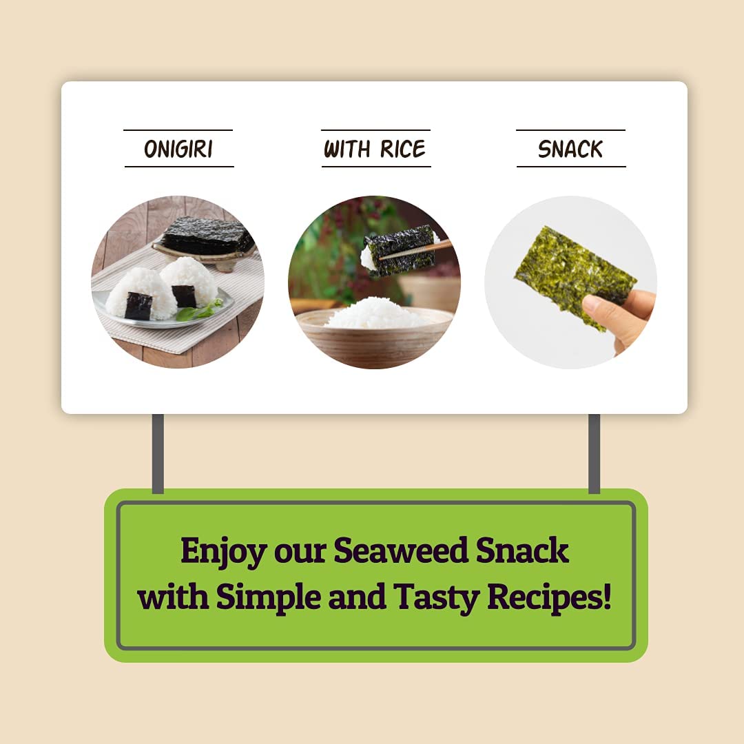 Daechun Choi's 1 Wasabi Seaweed Snack, 20 Pack, Product of Korea