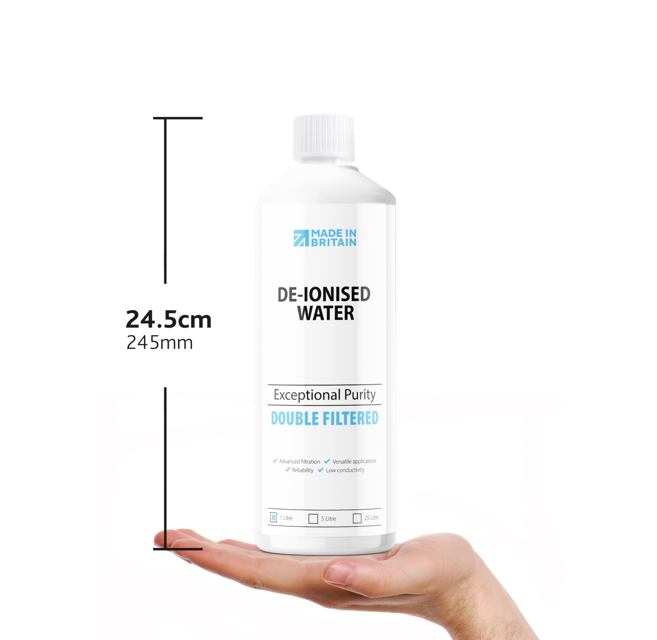 ChemLab De-Ionised Water - Ultra-Purity for Irons, Batteries & Lab Use | 1 Litre