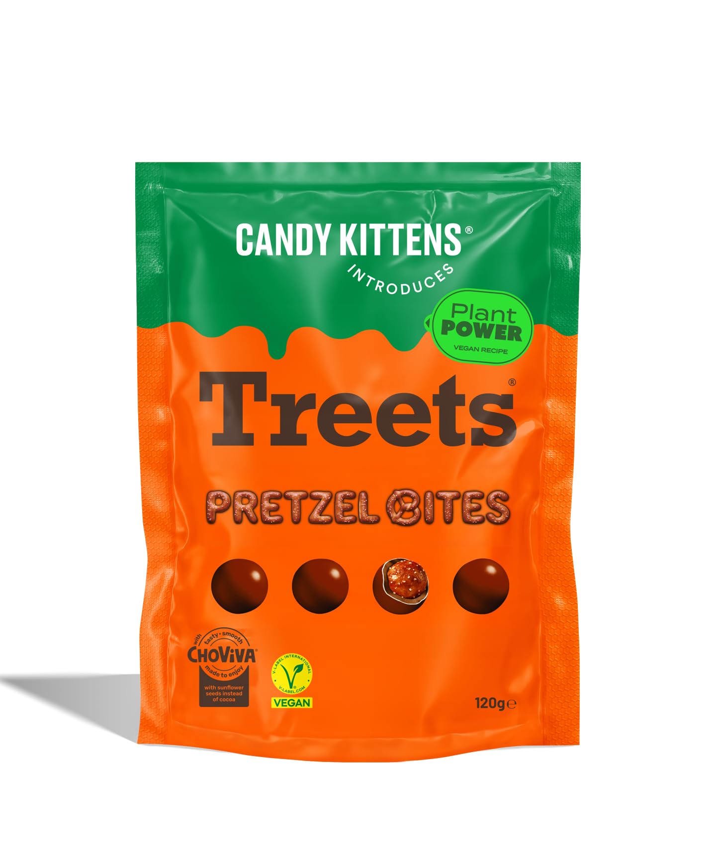 CANDY KITTENS Treets Pretzel Bites - Vegan, Gluten & Dairy Free Chocolate Covered Snack, 120g