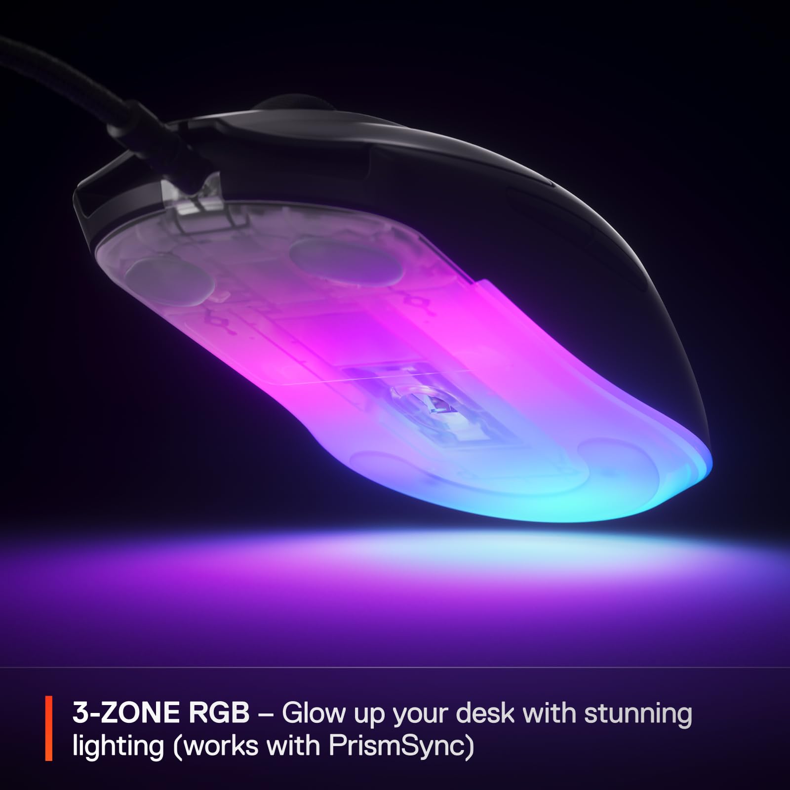 SteelSeries Rival 3 Gen 2 Gaming Mouse - 8500 DPI TrueMove Core Optical Sensor, 1.35ms Click Latency, 60M Clicks, RGB Lighting 12