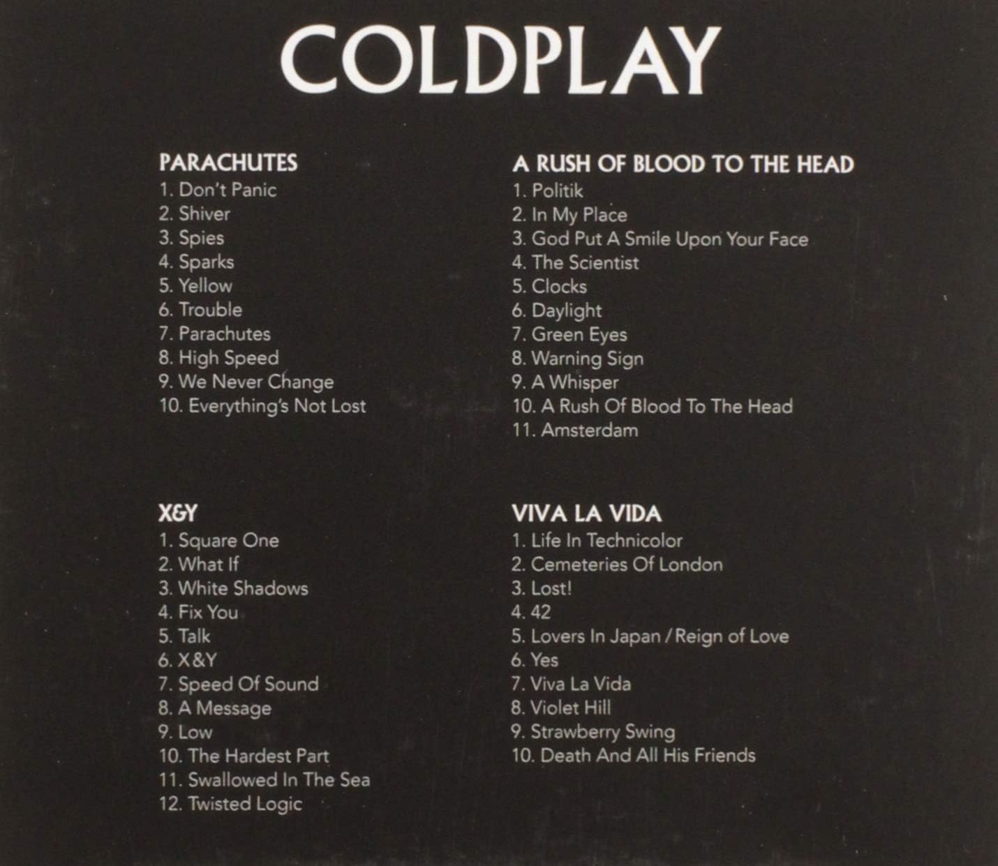 Coldplay - First Four Albums Collection (Parachutes, A Rush of Blood To The Head, X&Y, Viva la Vida) Audio CD 4