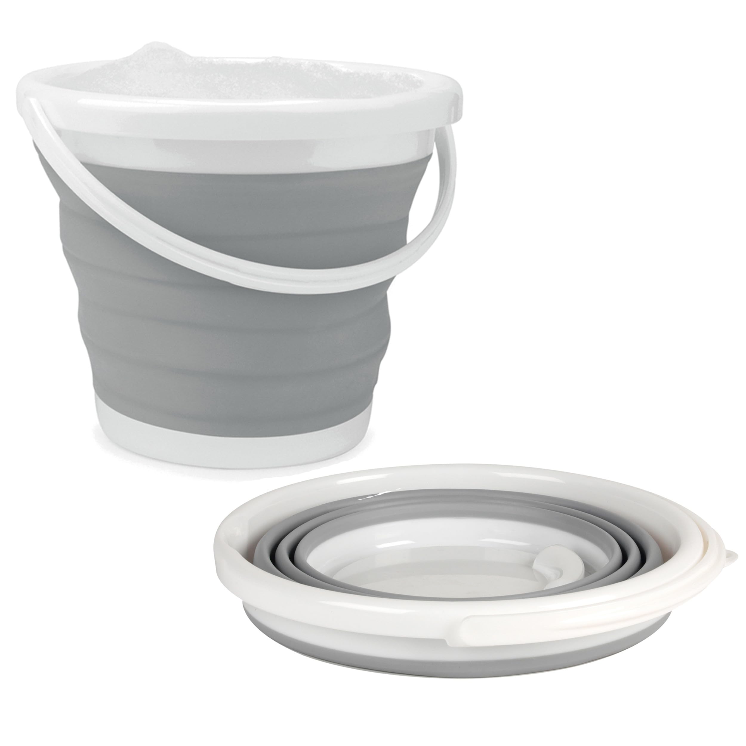Beldray - Collapsible Bucket 10 Litre Foldable Storage Bucket Grey 10