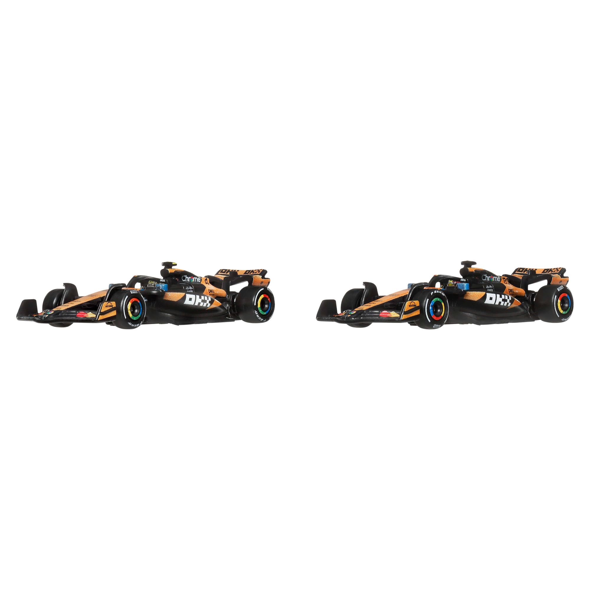 Hot Wheels Premium Formula 1 Toy Car 2-Pack - 1:64 Scale Die-Cast Set with Real Riders Tires 2