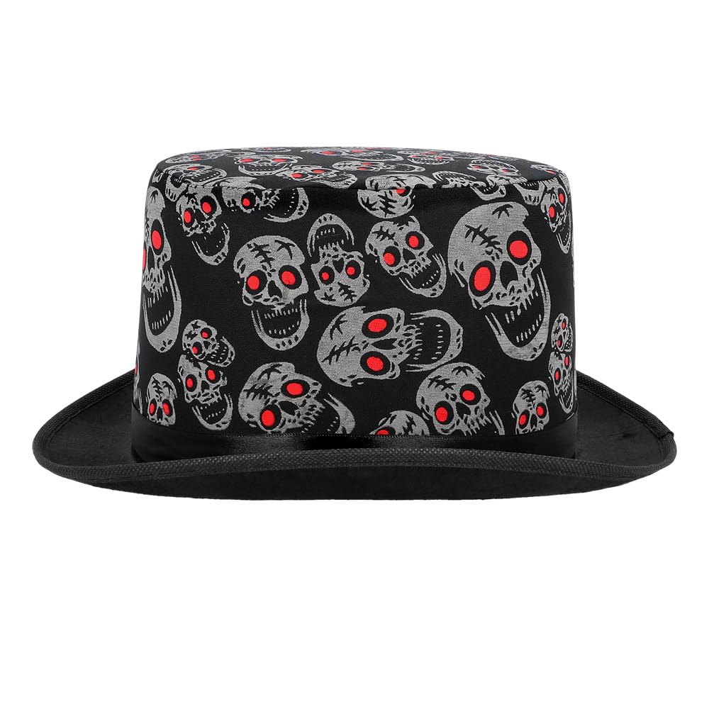 Boland Day of the Dead Skull Top Hat - Black Fancy Dress Accessory for Adults 5