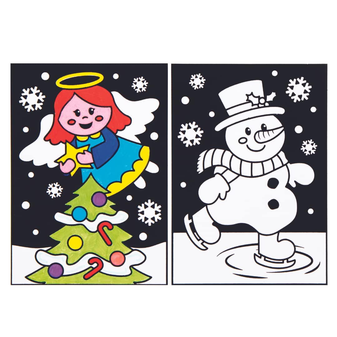 Baker Ross Christmas Colour in Art Pictures - Pack of 10 Fuzzy Craft Kit 4