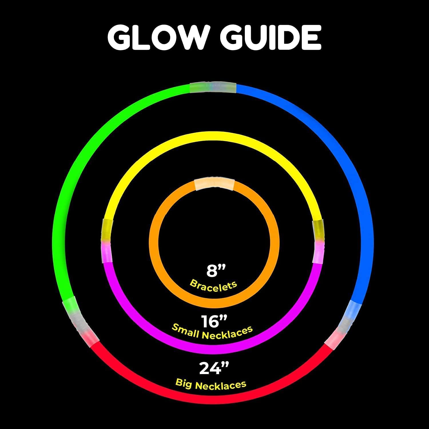 SHATCHI 200Pcs Glow Sticks with Connectors 8" Neon Party Kit for Bracelets, Necklaces, Rings – Halloween, Rave, Birthday, Camping 5