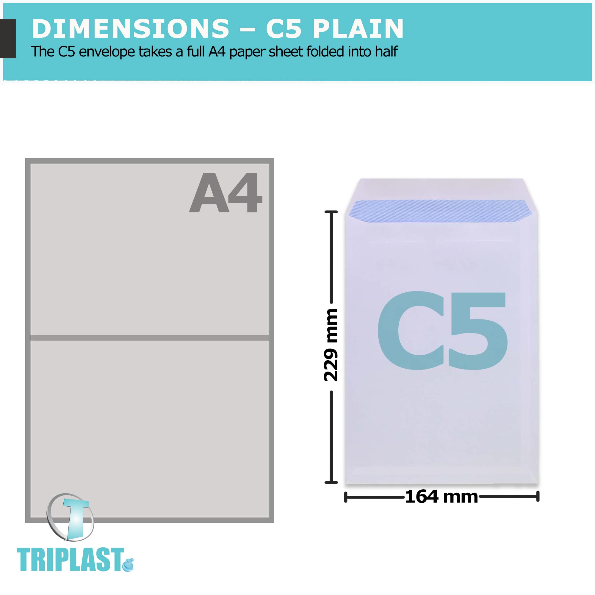 Triplast C5 White Self Seal Security Envelopes - Pack of 100 | 229x164mm | 90 gsm