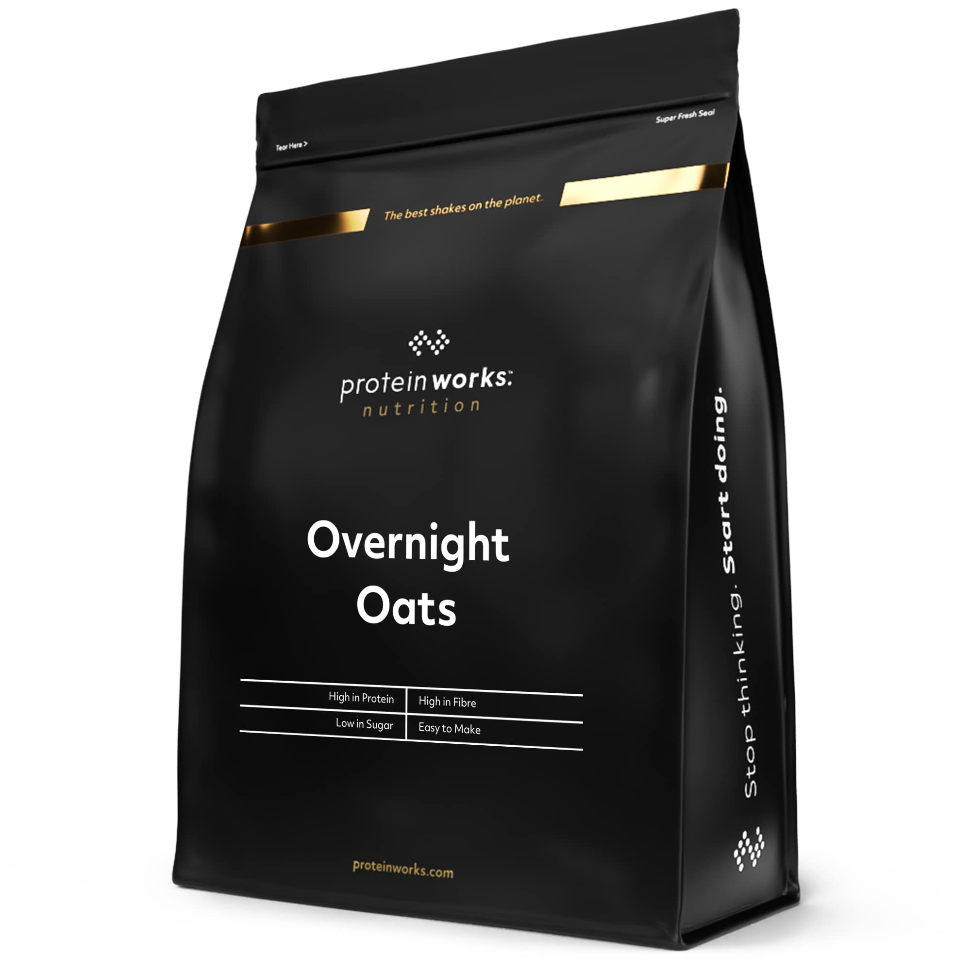 Protein Works Overnight Oats - Caramel Latte High Protein Breakfast, Low Sugar, Low GI Oats with Chia & Flax Seeds, 1 Kg 3