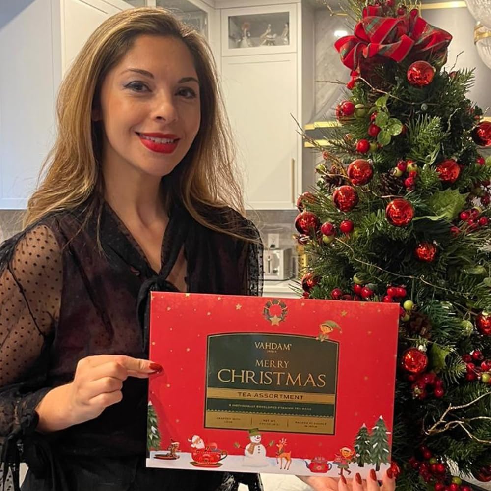 VAHDAM Frohe Weihnachten Tee-Geschenkset – Limitierte Auflage, 9 verschiedene Teebeutel 5