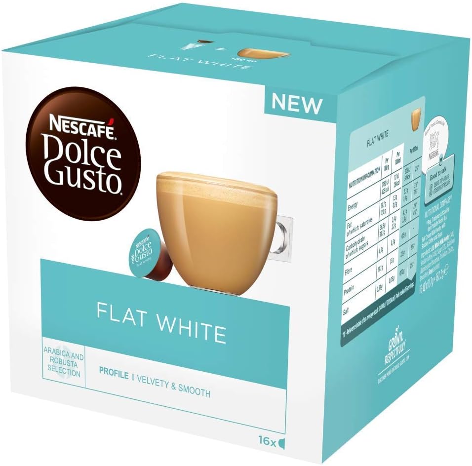 NESCAFÉ Dolce Gusto Flat White Coffee Pods - 48 Capsules (3 Boxes of 16) - Creamy Milk & Espresso Blend 3