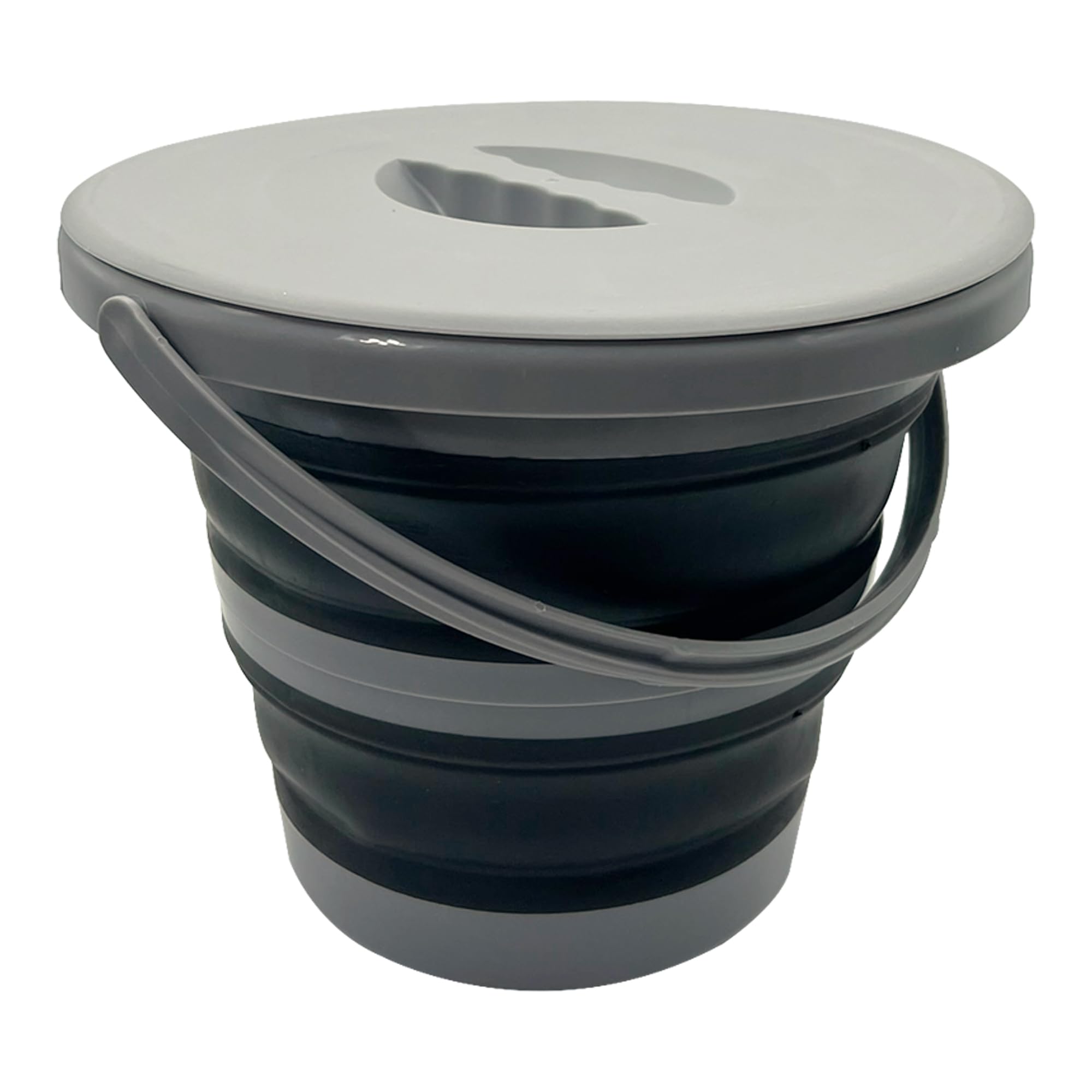 Nordrok 5L Collapsible Bucket with Lid - Grey