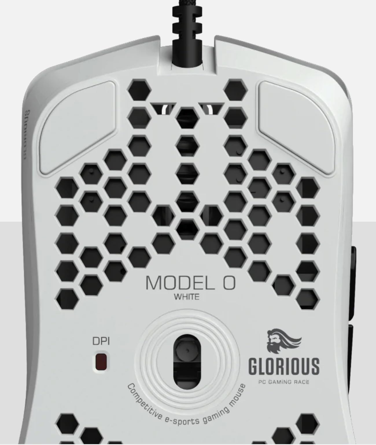 GLORIOUS Model O Kabelgebundene Gaming-Maus – 67 g, superleichtes Wabendesign, RGB, Pixart 3360-Sensor, Omron-Schalter, beidhändig bedienbar – Mattweiß 6
