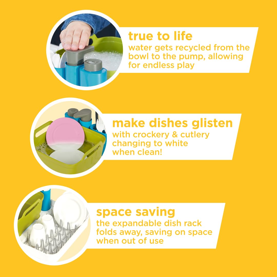 Joseph Joseph Extend Sink Playset - Water Pump & Color-Changing Dishes for Ages 3+ 5