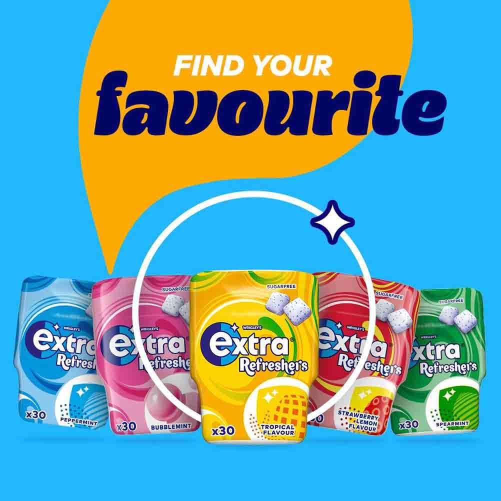 Extra - Erdbeer-Zitrone-Kaugummi ohne Zucker (30 Stück) 6