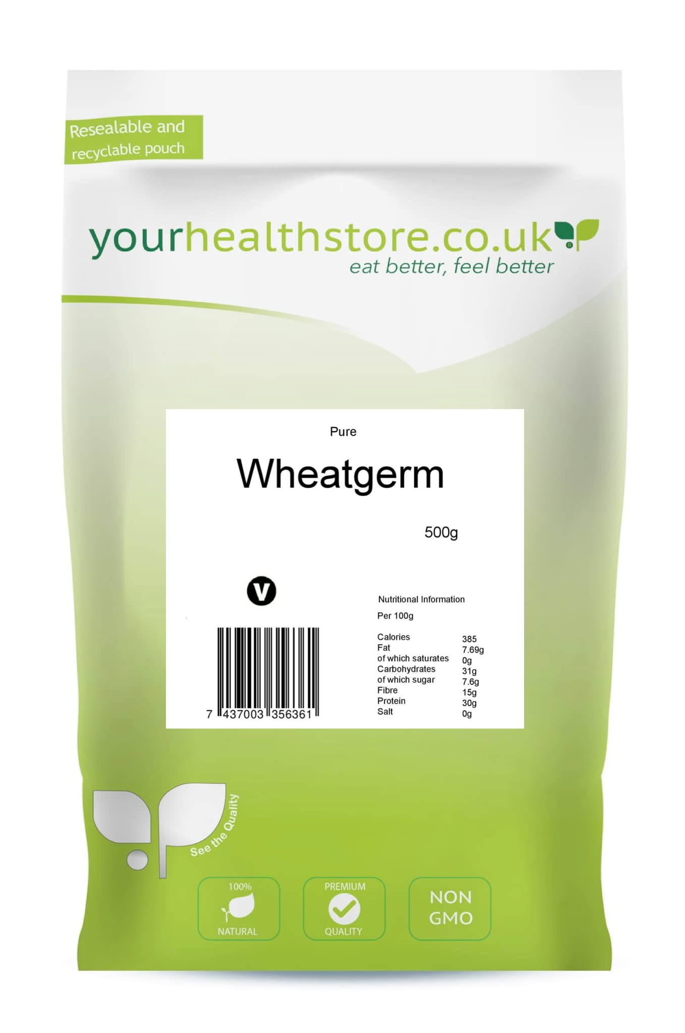 Pure Wheatgerm 500g - 100% Natural Whole Grain Ingredient