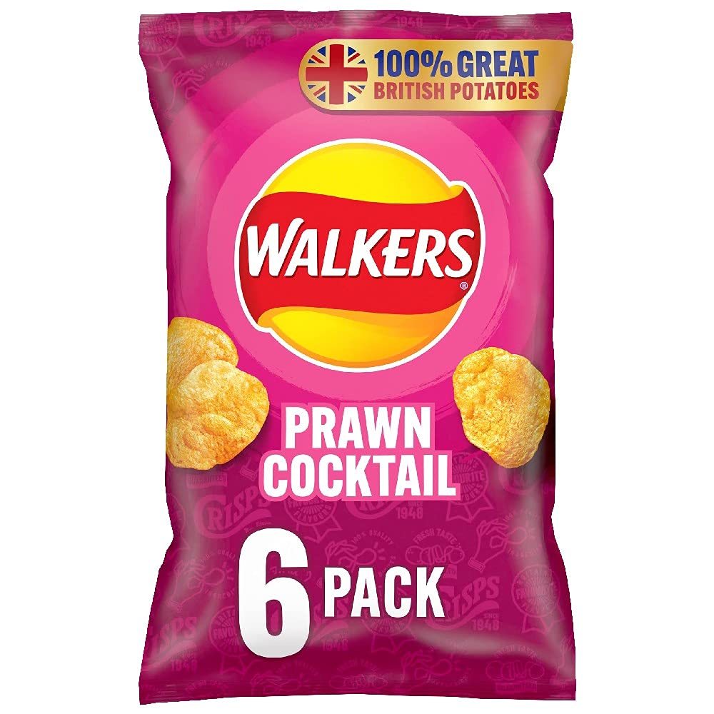 Walkers Prawn Cocktail Crisps Multipack 6 x 25g