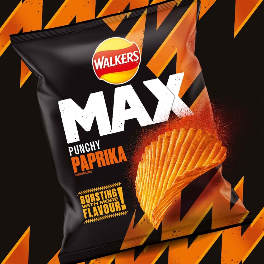 Walkers Max Punchy Paprika Chips 50 g (24er-Packung) 3