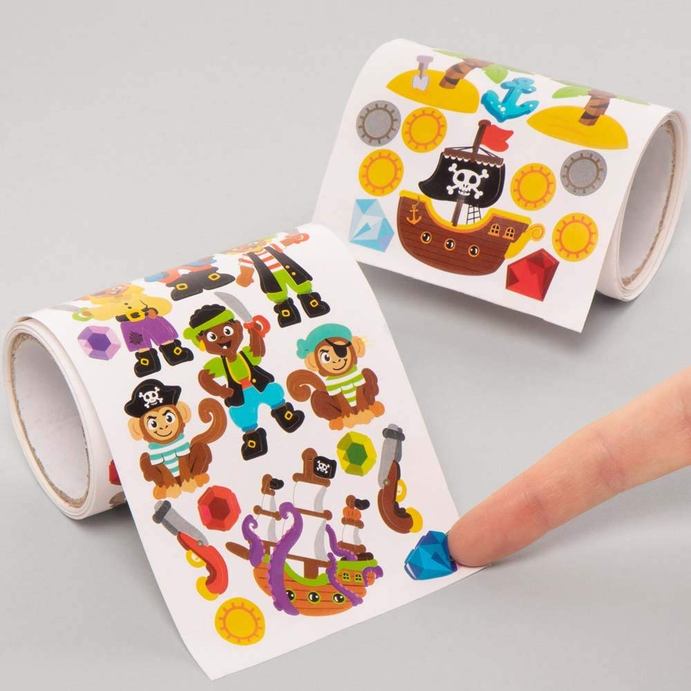 Baker Ross Pirate Stickers for Kids - Pack of 750 Multicolor Craft Stickers