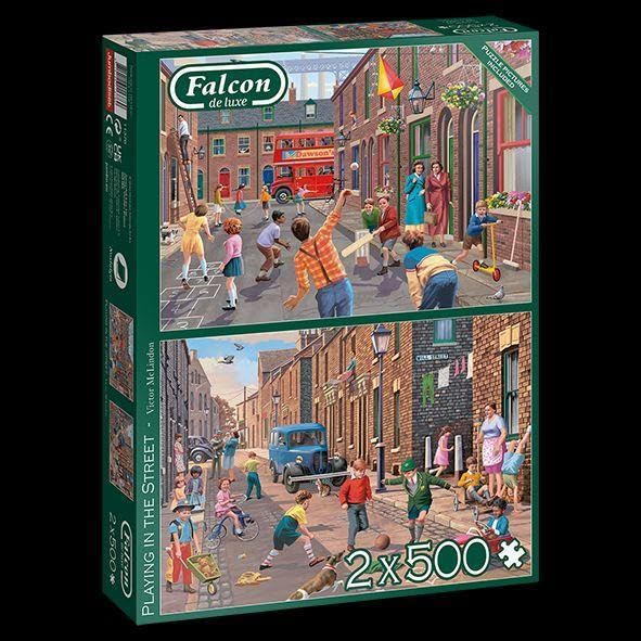 Falcon de luxe Playing in the Street - 2 x 500-Piece Jigsaw Puzzle for Adults 6