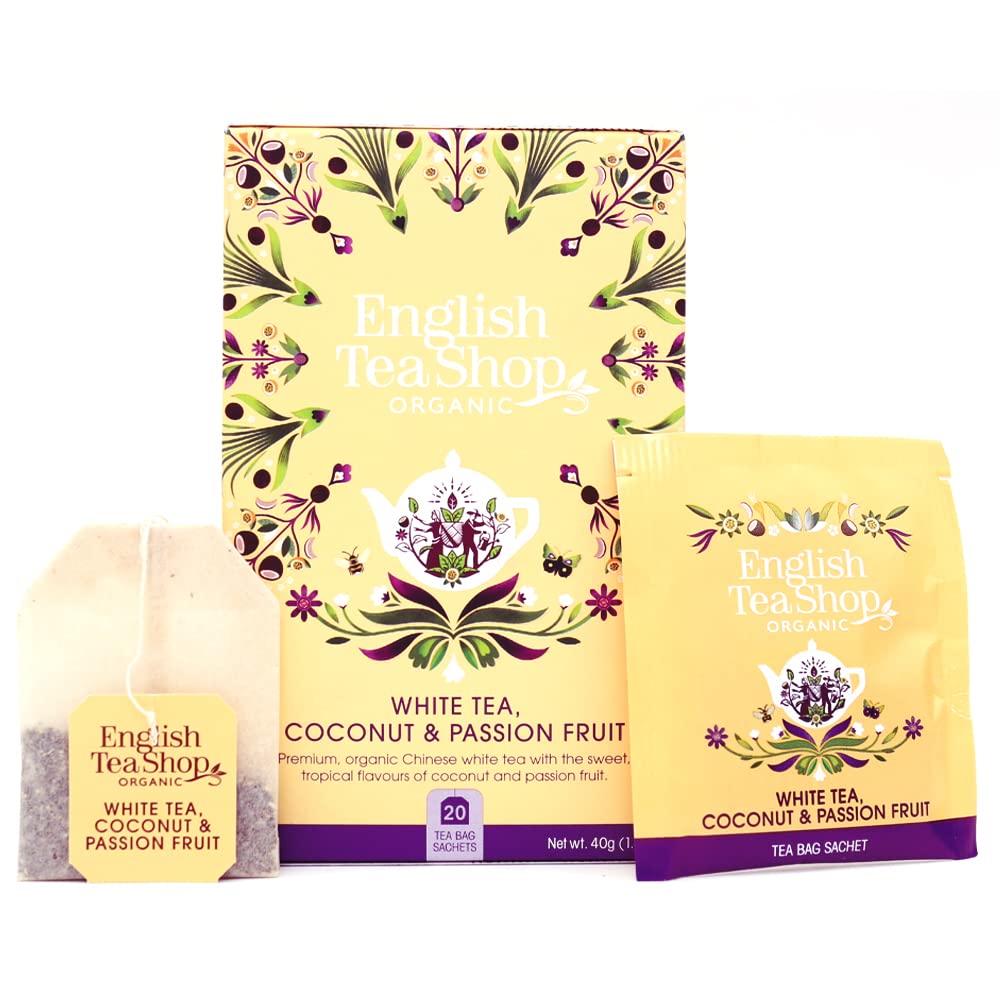 English Tea Shop White Tea Coconut & Passion Fruit Organic Tea 20 Bags