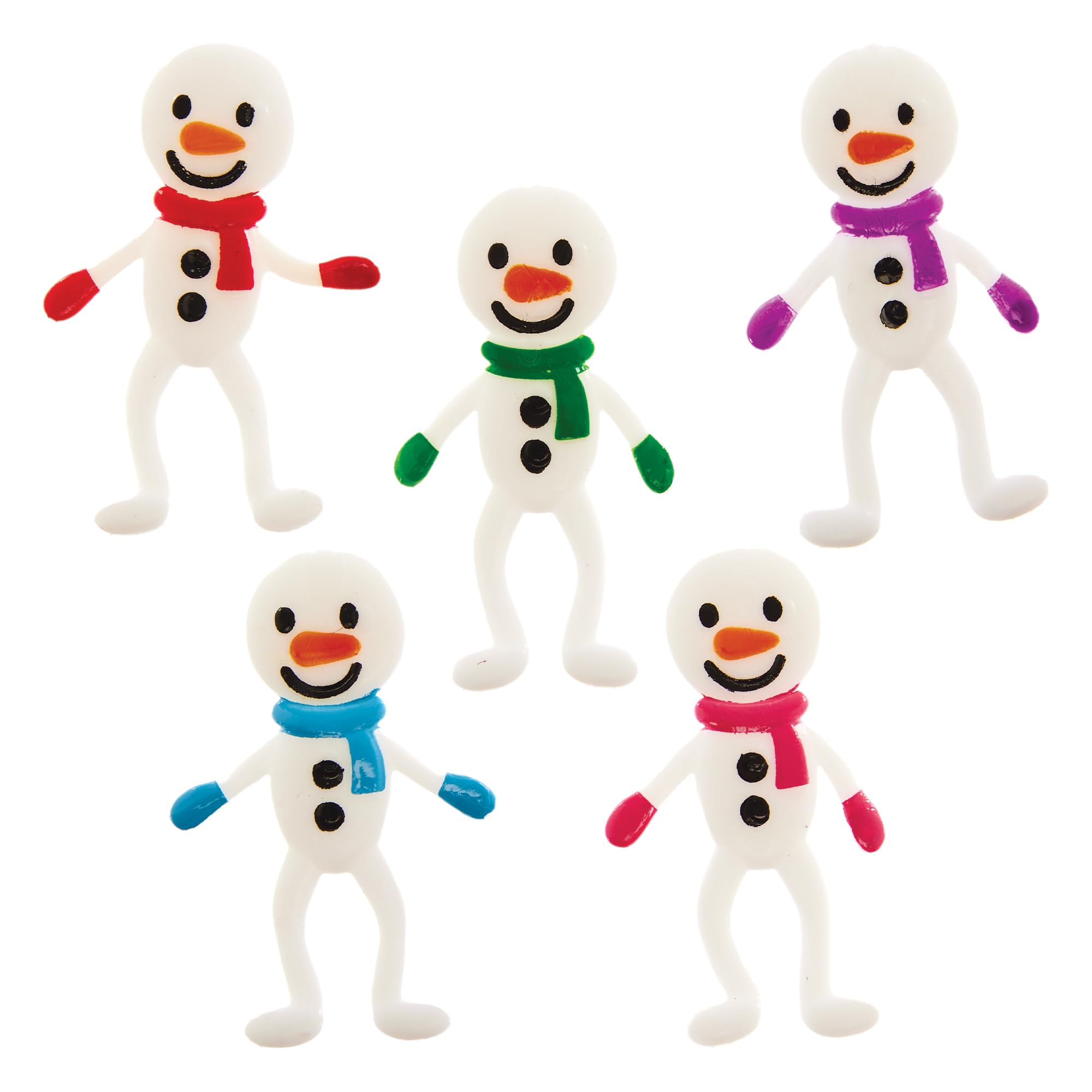 Baker Ross FX606 Snowmen Stretchies - Pack of 10 Stretchy Toys for Kids