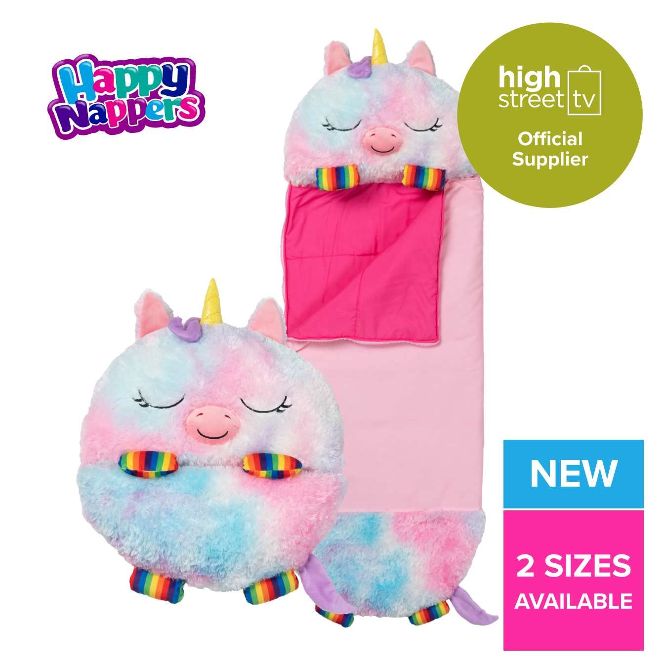 Happy Nappers Kids Sleeping Bag Rainbow Unicorn - Plush Toy & Comfy Sleeping Bag for Unisex Youth 4