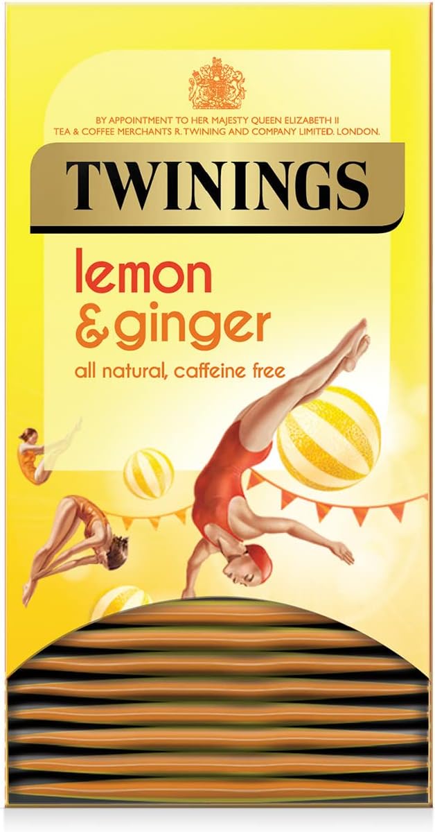 Twinings Lemon and Ginger Fruit Infusion Tea Bags, 12 x 20 Individually Wrapped