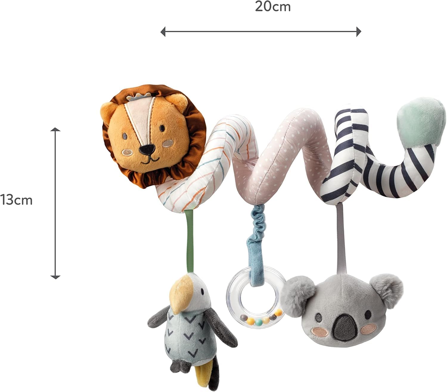 Nuby Animal Adventures Activity Spiral – sensorisches Kinderwagenspielzeug für Babys von 0–3 Jahren 10